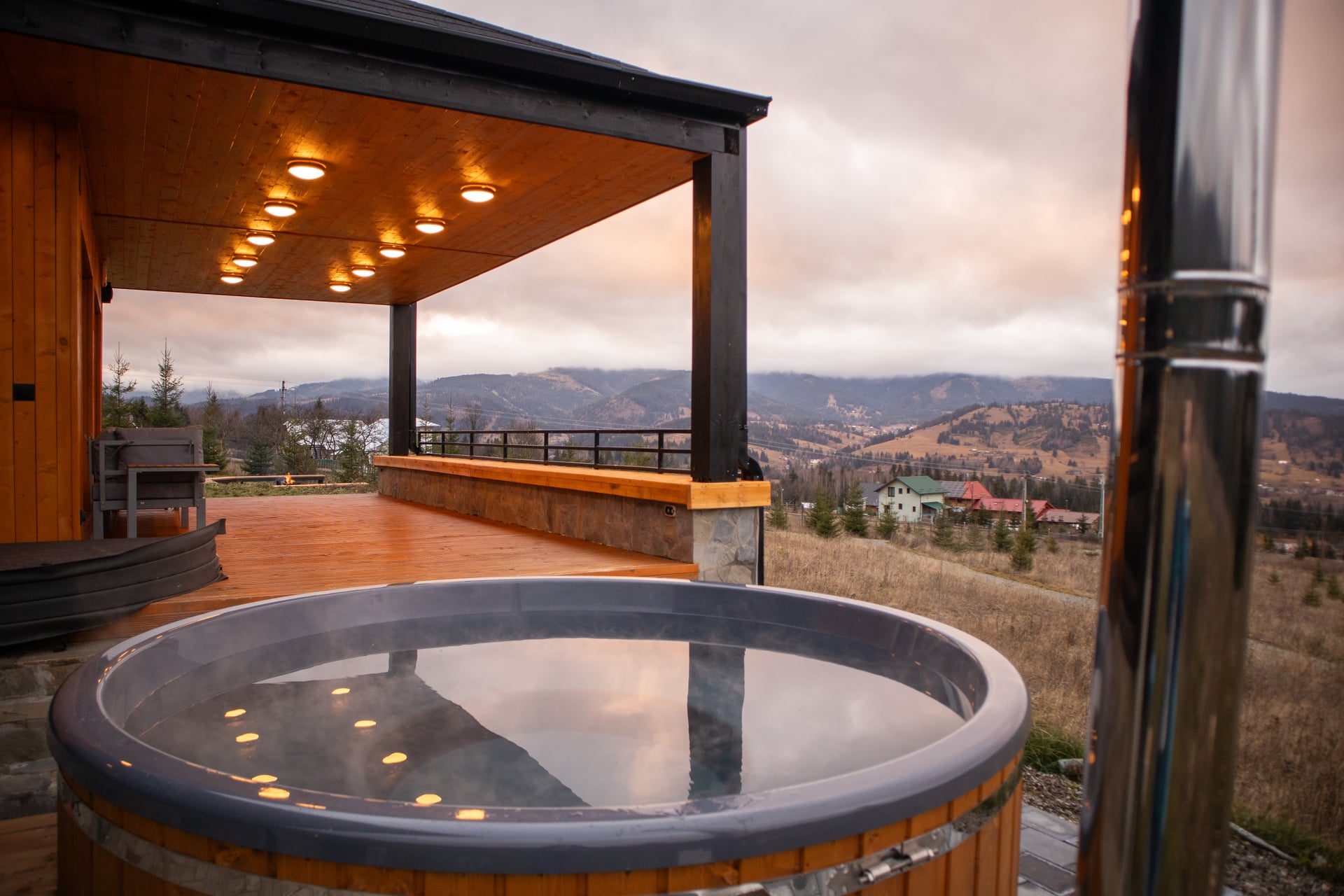 Wood-fired hot tub